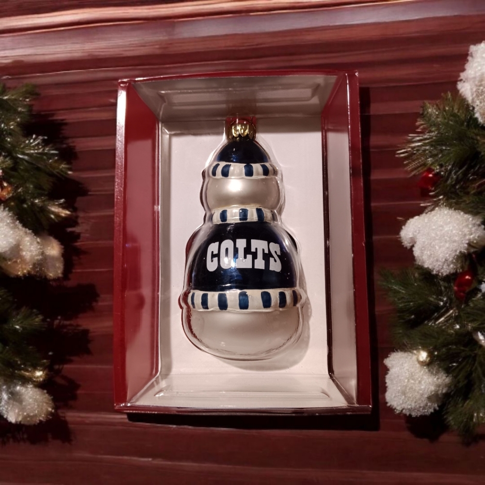 NFL Blue and White Snowman Ornament - Picture 2 of 2